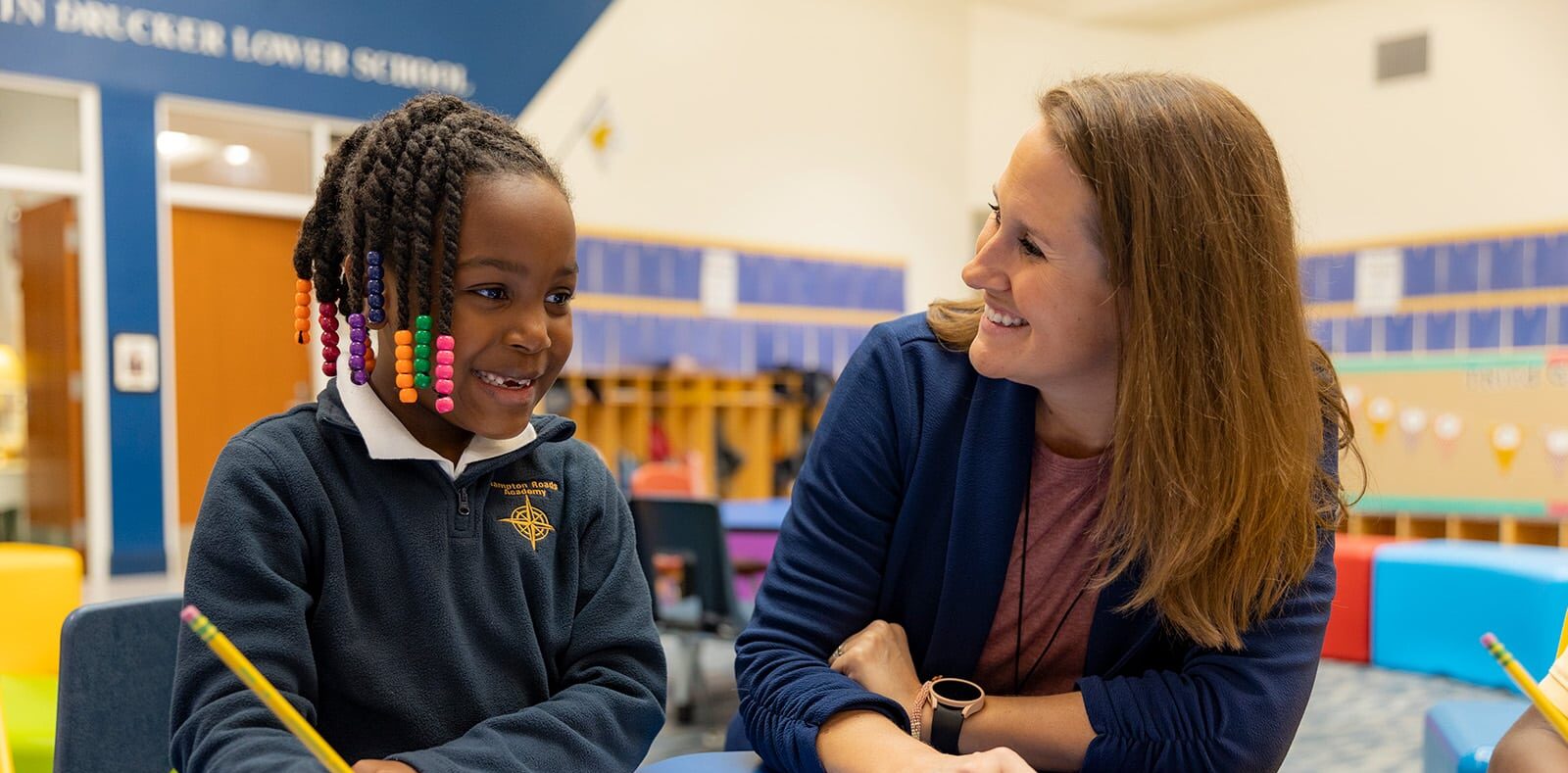 teacher and student talking