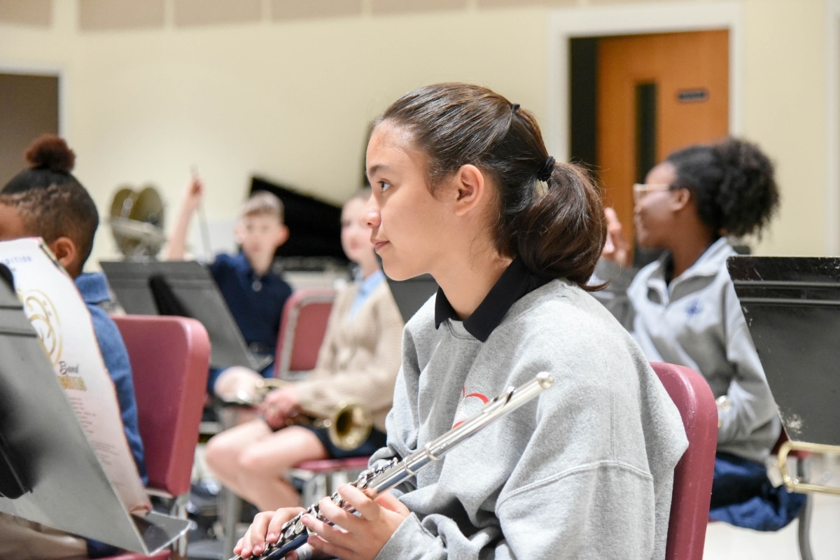 hra band girl playing flute