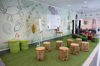 Mural in HRA's hydroponics laboratory