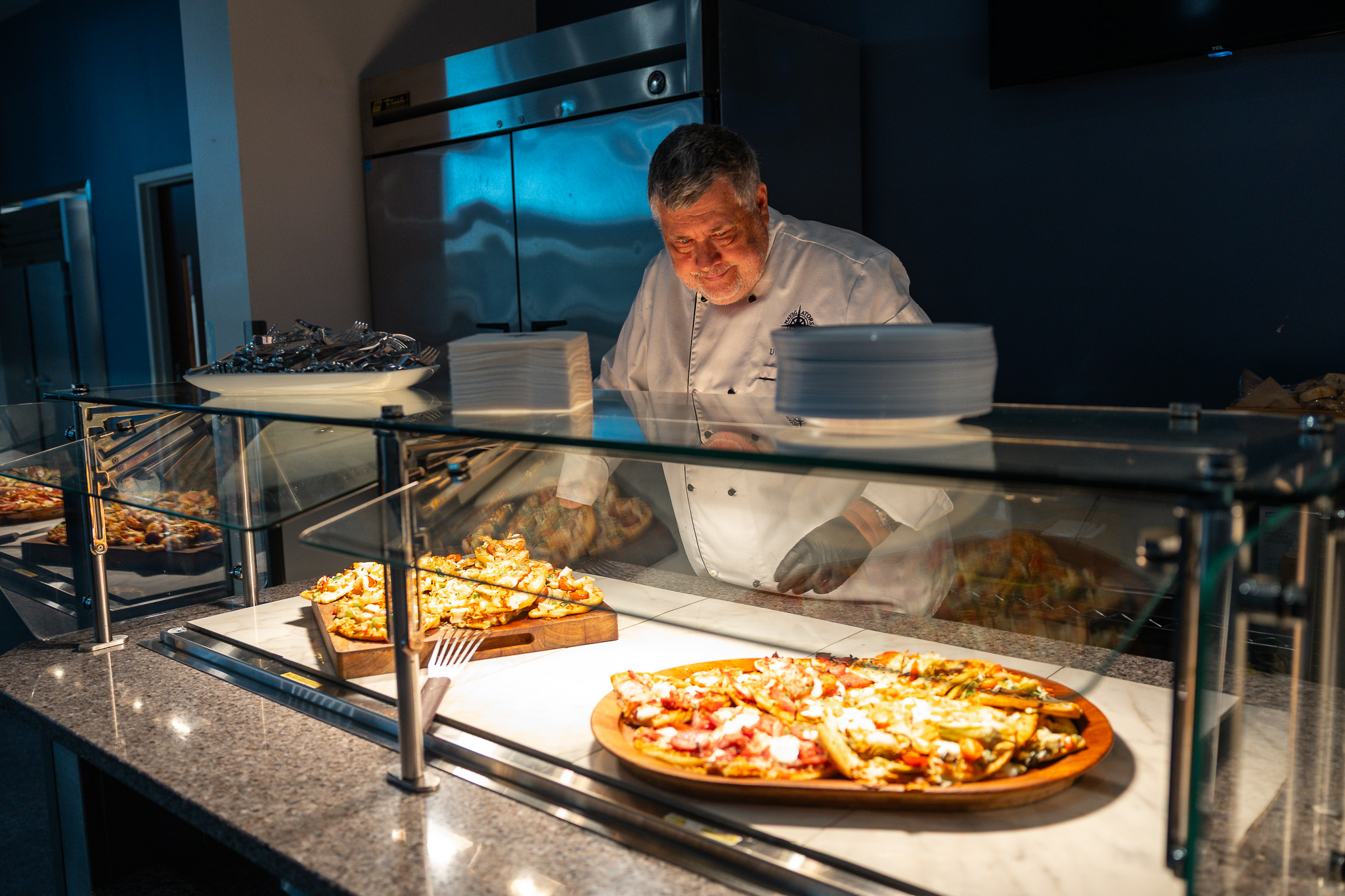 HRA's Executive Chef Uwe Schluszas at the 2025 on-campus reunion party
