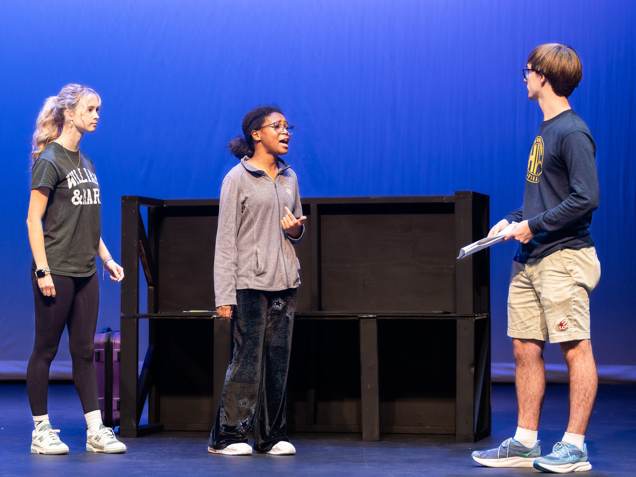 HRA students at rehearsal for The Anxiety Project