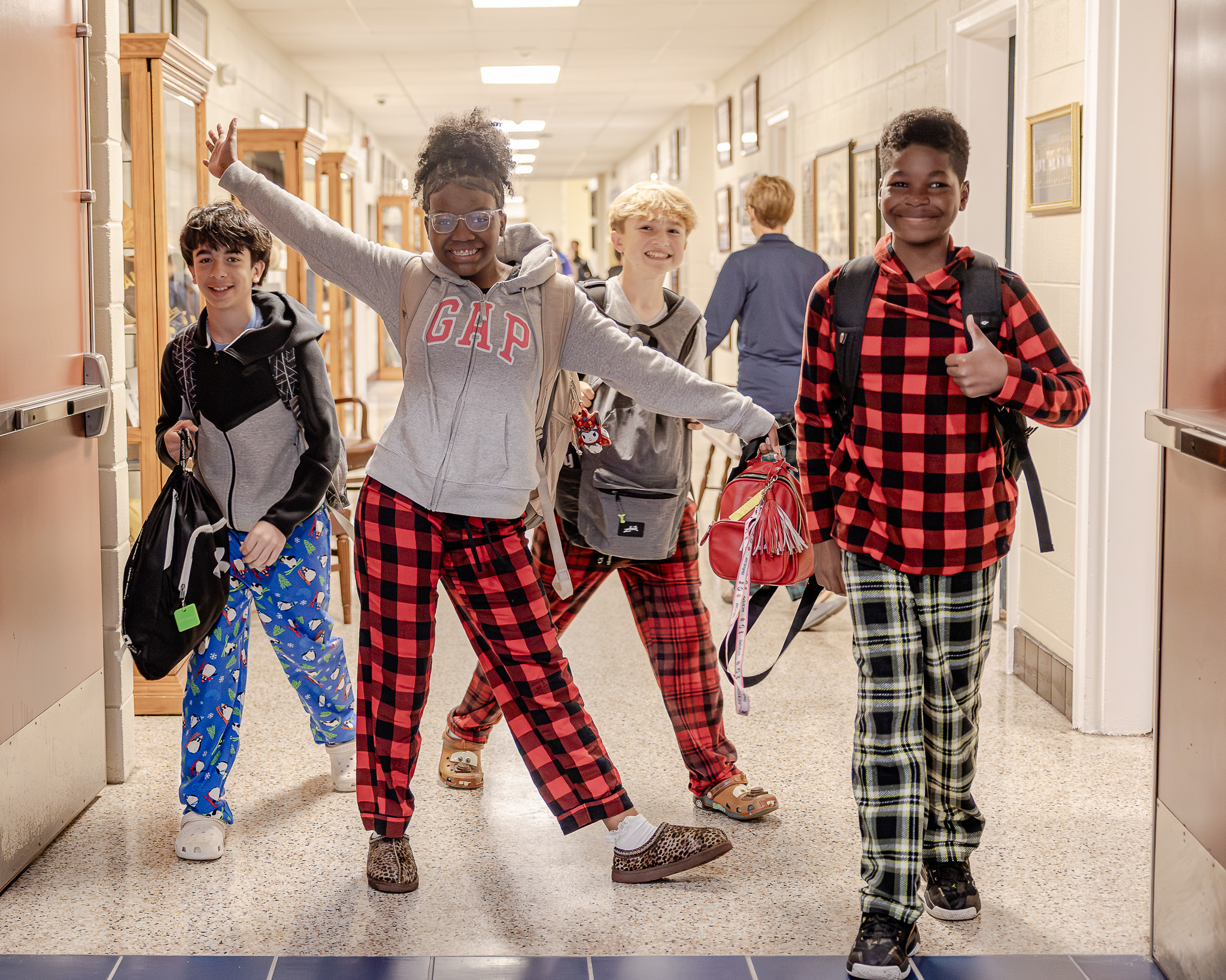 HRA Middle Schoolers on Pajama Day