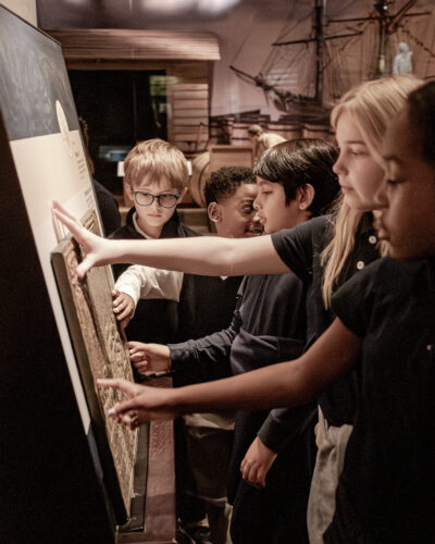 HRA's fourth graders explore the galleries of the American Revolution Museum at Yorktown