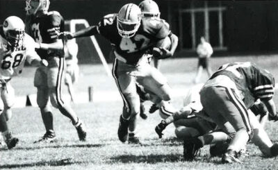 Dan White '95 playing for HRA's varsity football team