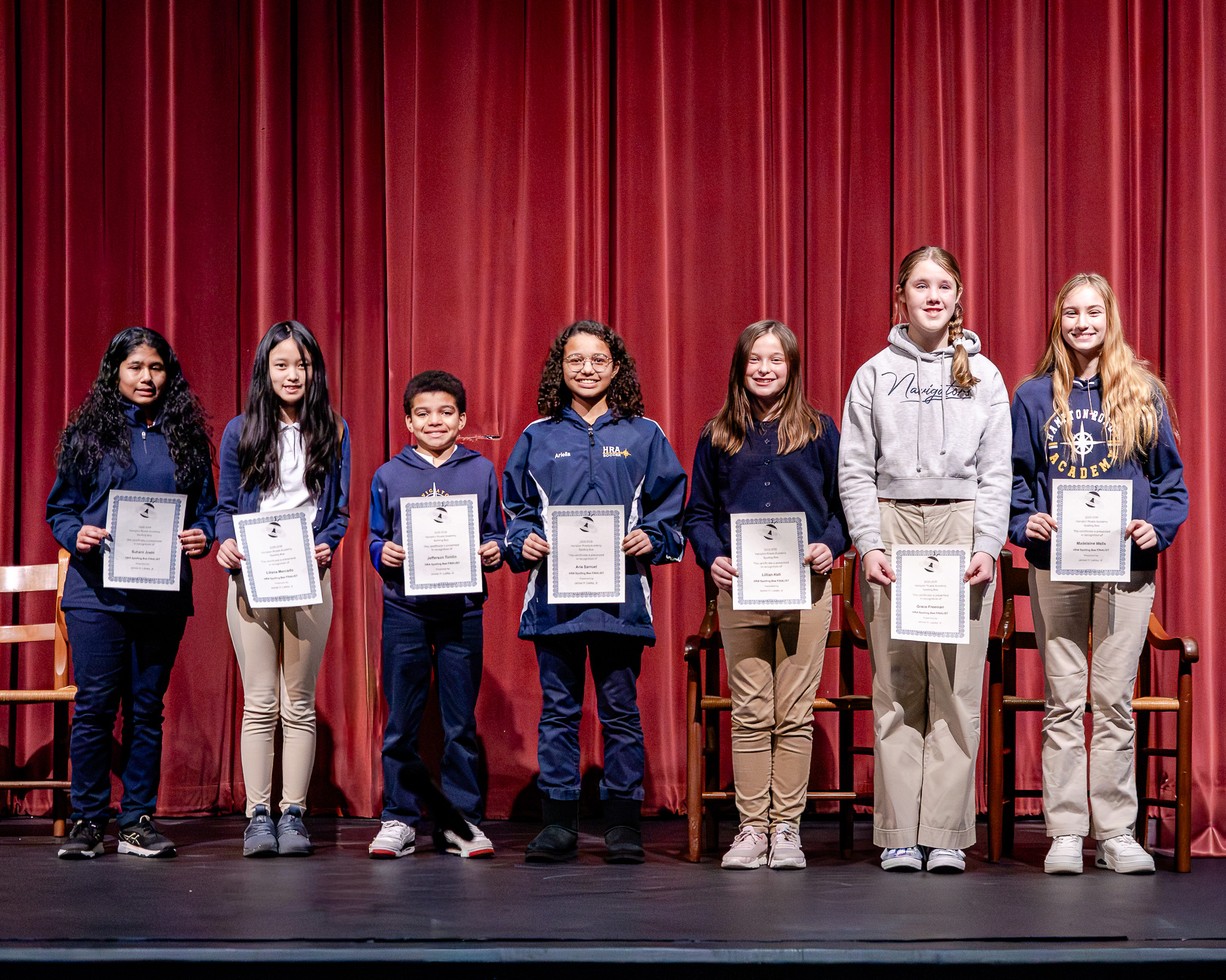 2026 HRA Middle School Spelling Bee contestants