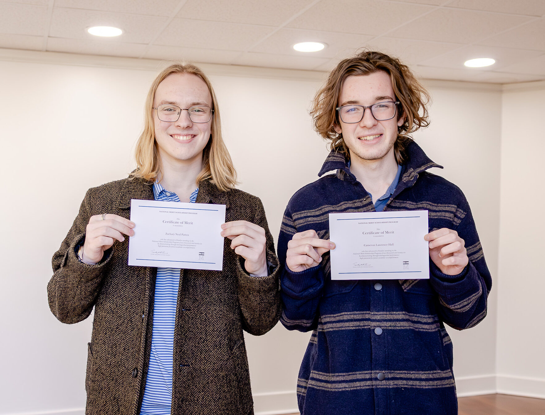 HRA's 2026 National Merit Finalists, Zack Patten '26 and Cam Hall '26