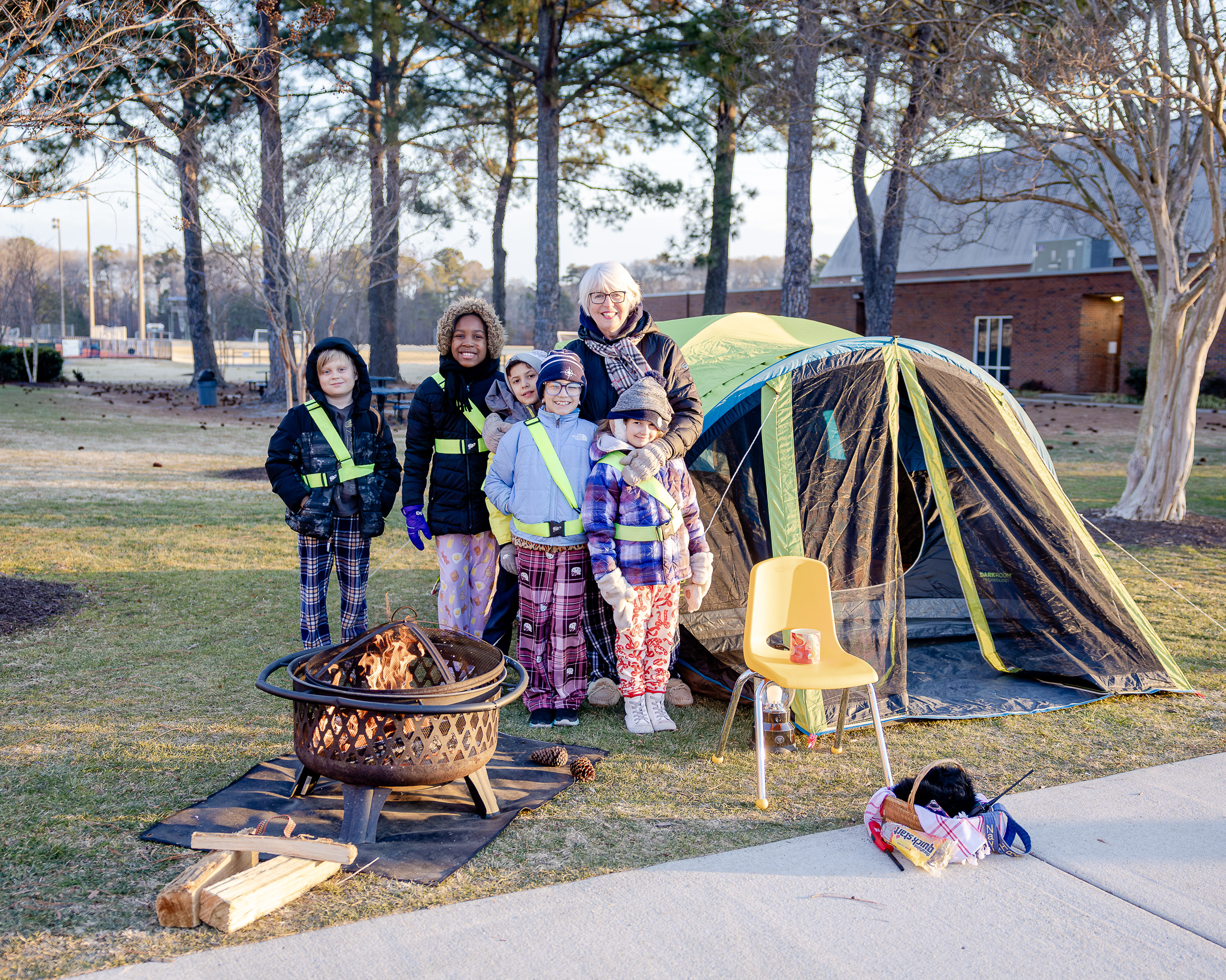 HRA Director of Lower School Susanne Swain '78 with members of the Safety Patrol