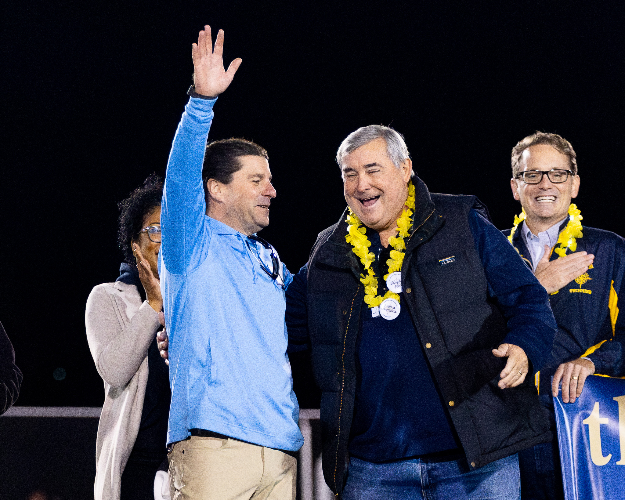 Former HRA soccer player Andrew Ross '98 and Coach Kelly Alford mark the thirtieth anniversary of their 1995 championship at Homecoming 2025