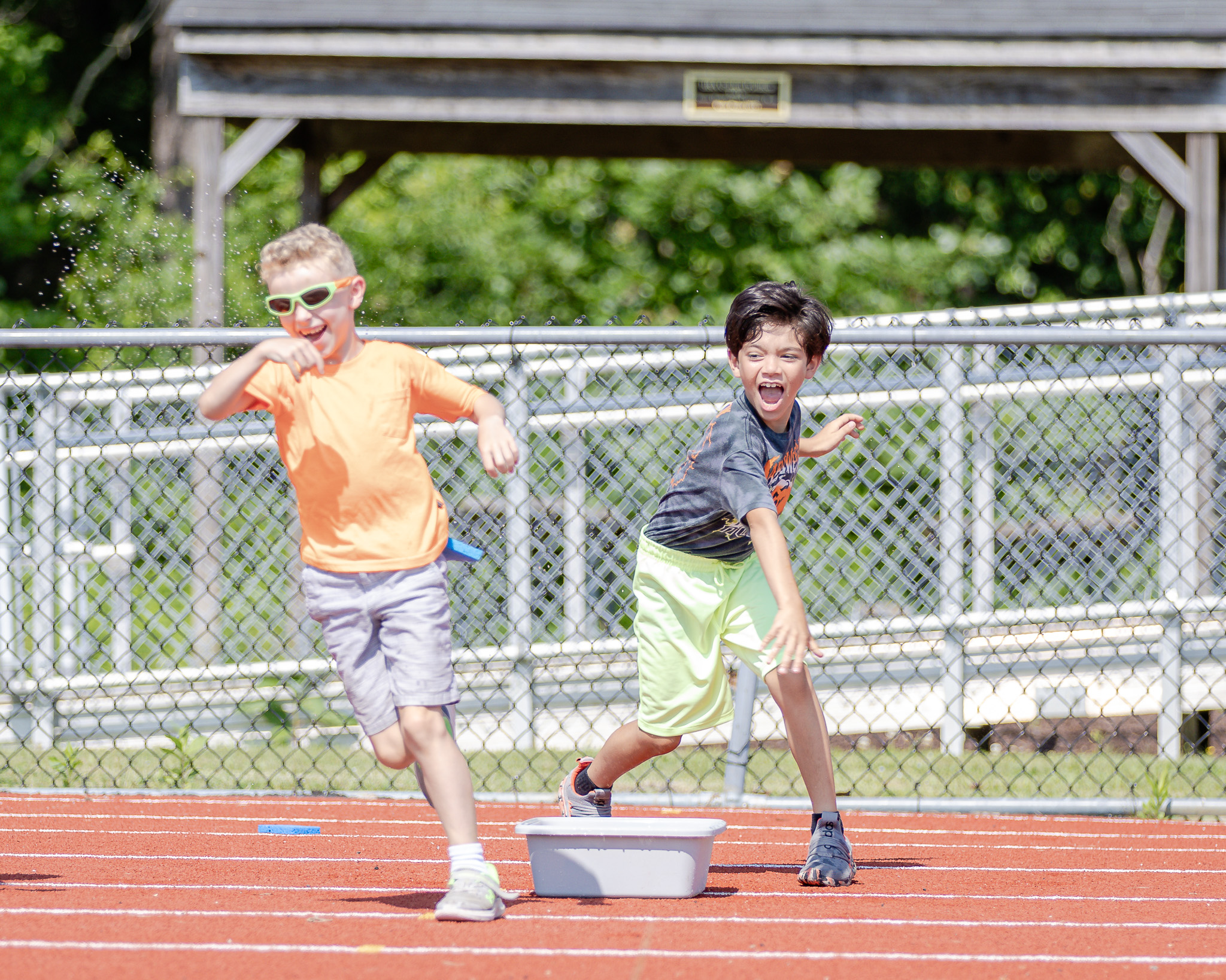 HRA campers enjoying a water balloon fight