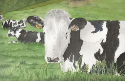 Hellen Bennett, Irish Pasture (watercolor on Arches cold press)
