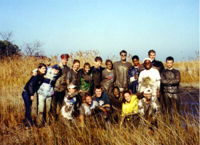 HRA alumna Emily Goodson '03 with her AP Biology class on a field trip to the Chesapeake Bay