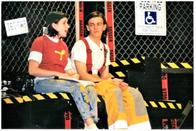 HRA alumni Emily Goodson '03 and Cary Mitchell ’03 in their senior musical, Godspell