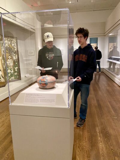 HRA seniors Cam Hall '26 and Ares Marvell-Nguyen '26 at the VMFA
