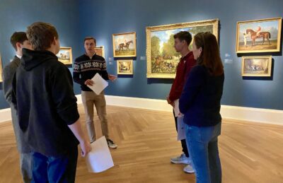 HRA Upper School counselor and psychology teacher Elizabeth Rous with students at the VMFA