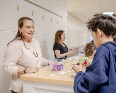 HRA Upper School counselor Elizabeth Rous and Middle School counselor Ashley Spruill leading an activity for students