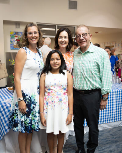 HRA fourth-grade teacher Savannah Whitten with the Barbosa family following the 2026 Gateway Program