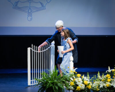 HRA Director of Lower School Susanne Swain with a student during the 2026 Fourth-Grade Gateway Program