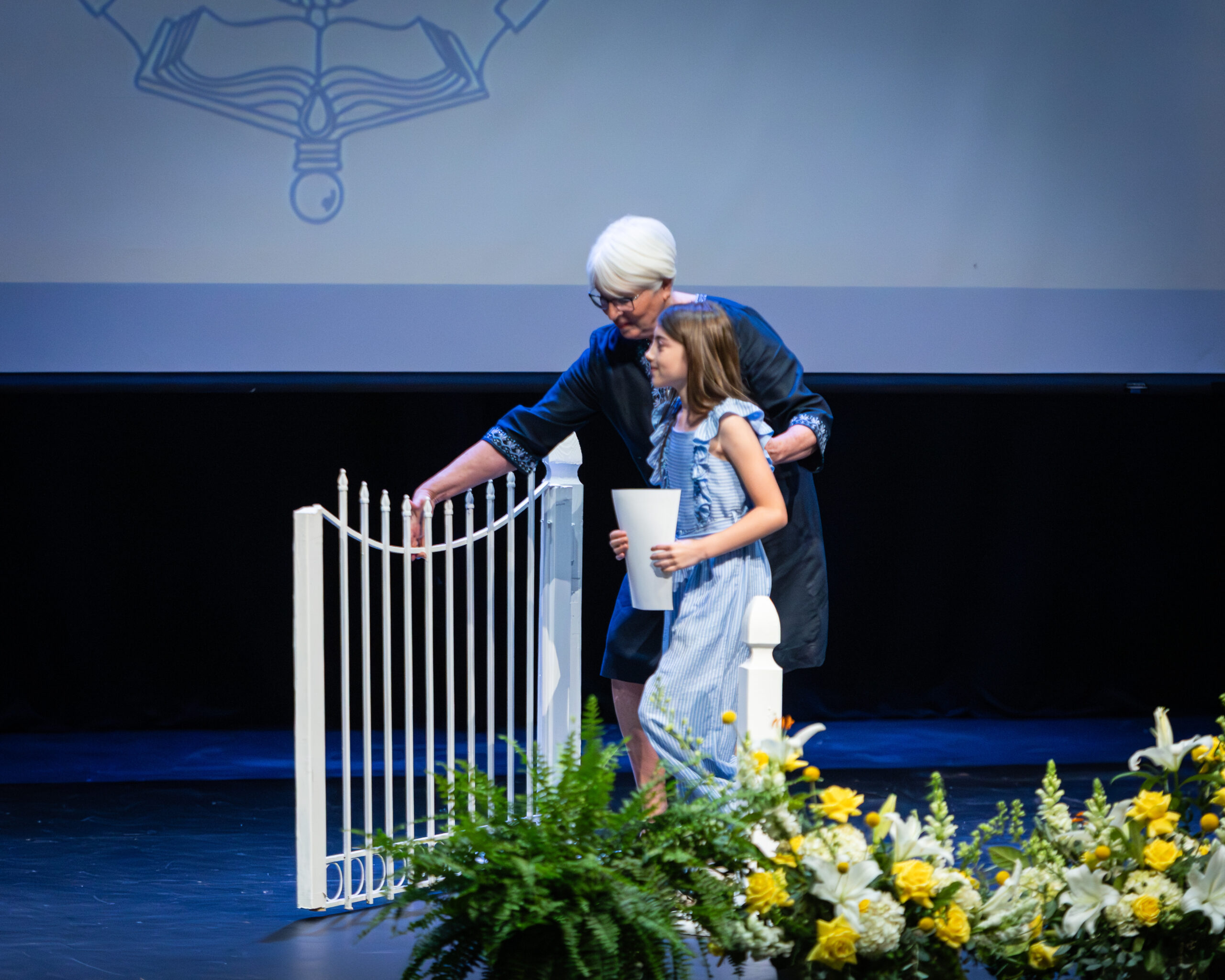 HRA Director of Lower School Susanne Swain with a student during the 2026 Fourth-Grade Gateway Program