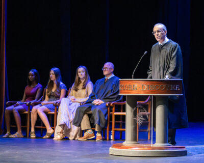 HRA Head of School Jay Lasley speaking during the 2026 Upper School Honor Council Assembly