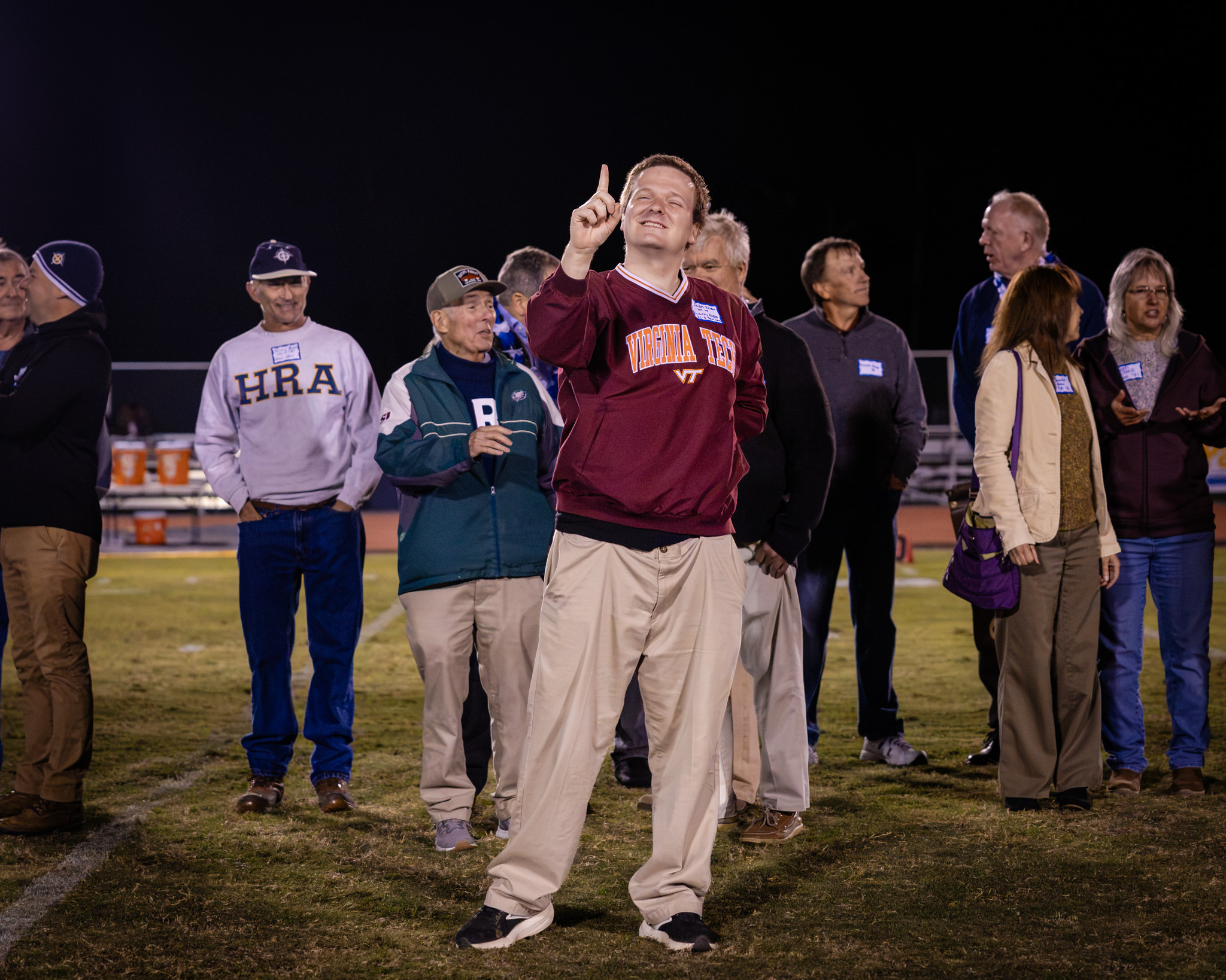 Jason Knight, son of the late HRA coach Larry Knight, on the football field at Homecoming 2026