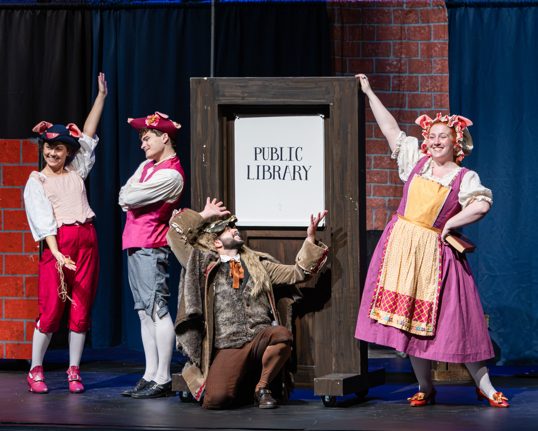 The cast of Virginia Opera's October 2026 production of "The Three Little Pigs" on stage at HRA