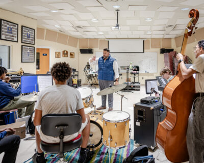 HRA Director of Bands Brian Grieb leading a rehearsal